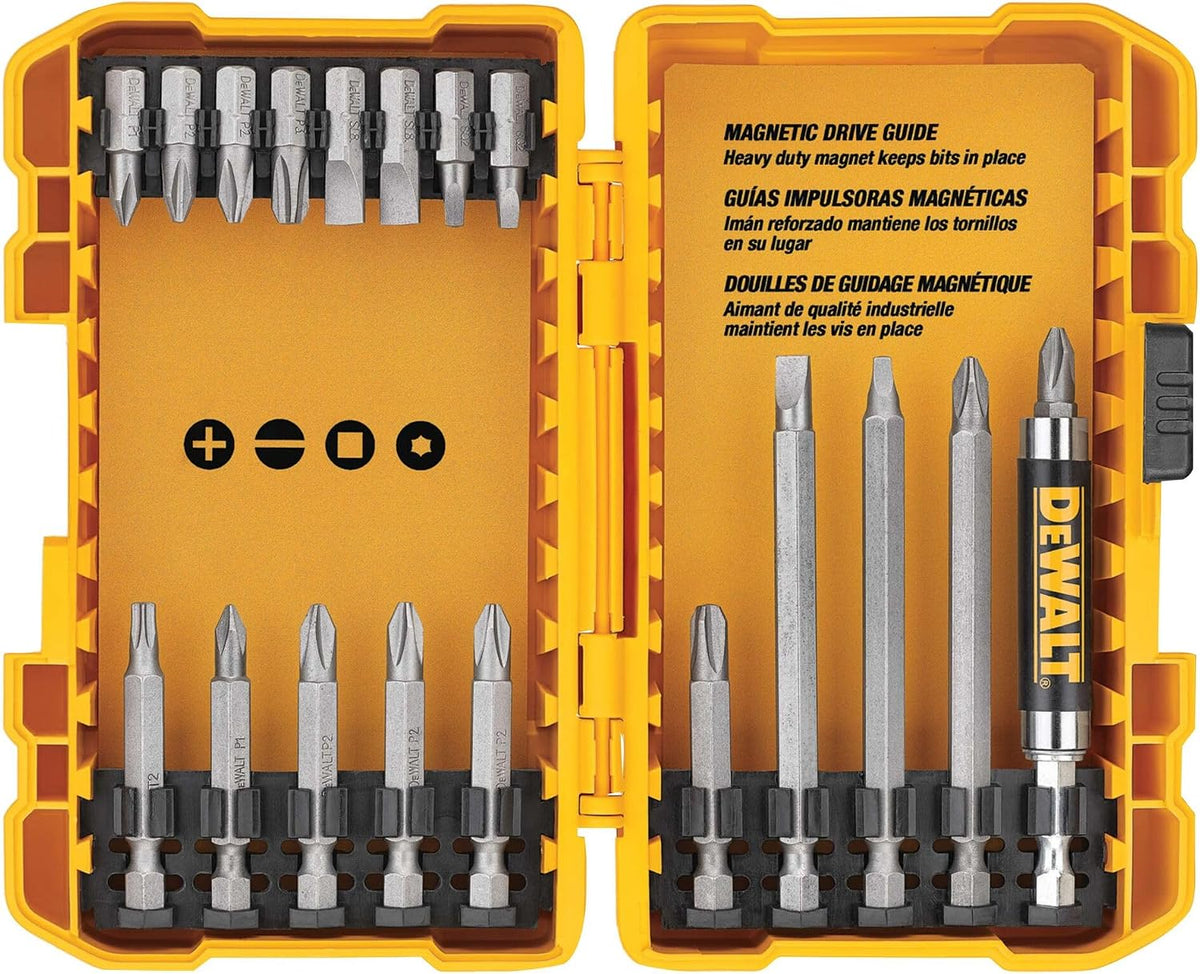 DEWALT Screwdriver Bit Set, 100 Pc Impact Driver Bit Set with Drill Bits, Magnetic Holder and Nut Drivers, FlexTorq Impact Ready, ToughCase Included (DWA2FTS100)