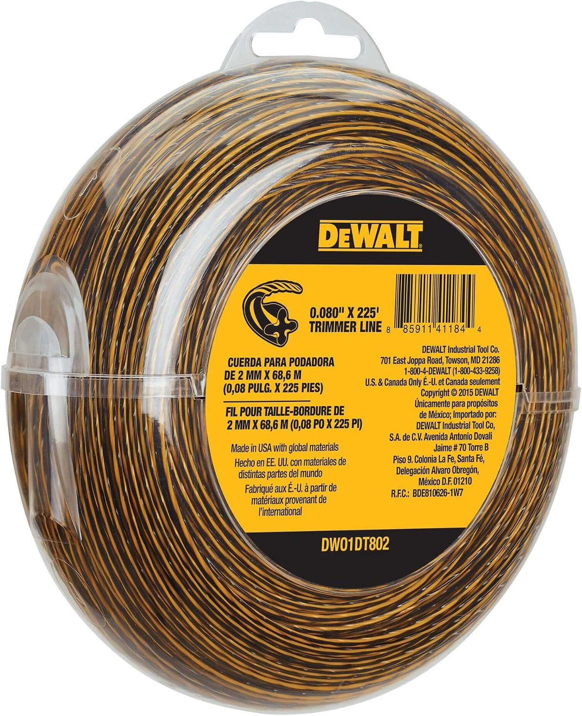 DEWALT Trimmer Line, 225-Foot by 0.080-Inch (DWO1DT802)
