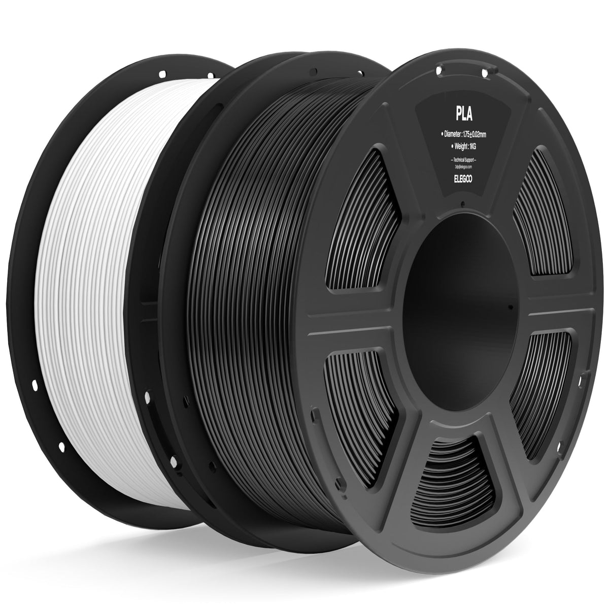 ELEGOO PLA Filament 1.75mm Bundle 4KG, 3D Printer Filament Dimensional Accuracy +/- 0.02mm, 4pcs 1kg Spool(2.2lbs) Fit Most FDM 3D Printers (Black, White, Dark Blue, True Red)