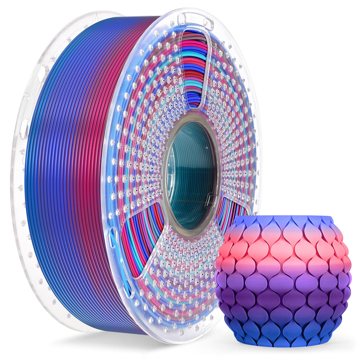 SUNLU 3D Printer Filament Bundle PLA Filament 1.75mm, Individually Vacuum Packed, 0.25kg per Spool, 2kg in Total, 8 Pack, Black+Bone White+Grey+Brown+Red+Blue+Olive Green+Wood