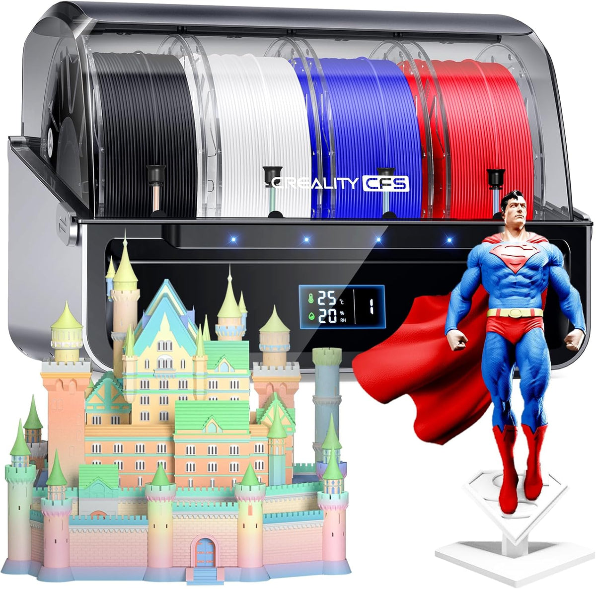 2025 Official CREALITY CFS - New Creality Filament System, Multi-Color 3D Printer Automatically System, Supports 16 Color Printing for K1 Series CFS Upgrade Kit/K2 Combo//K2 Plus/K1 MAX/K1 SE/K1C/Hi
