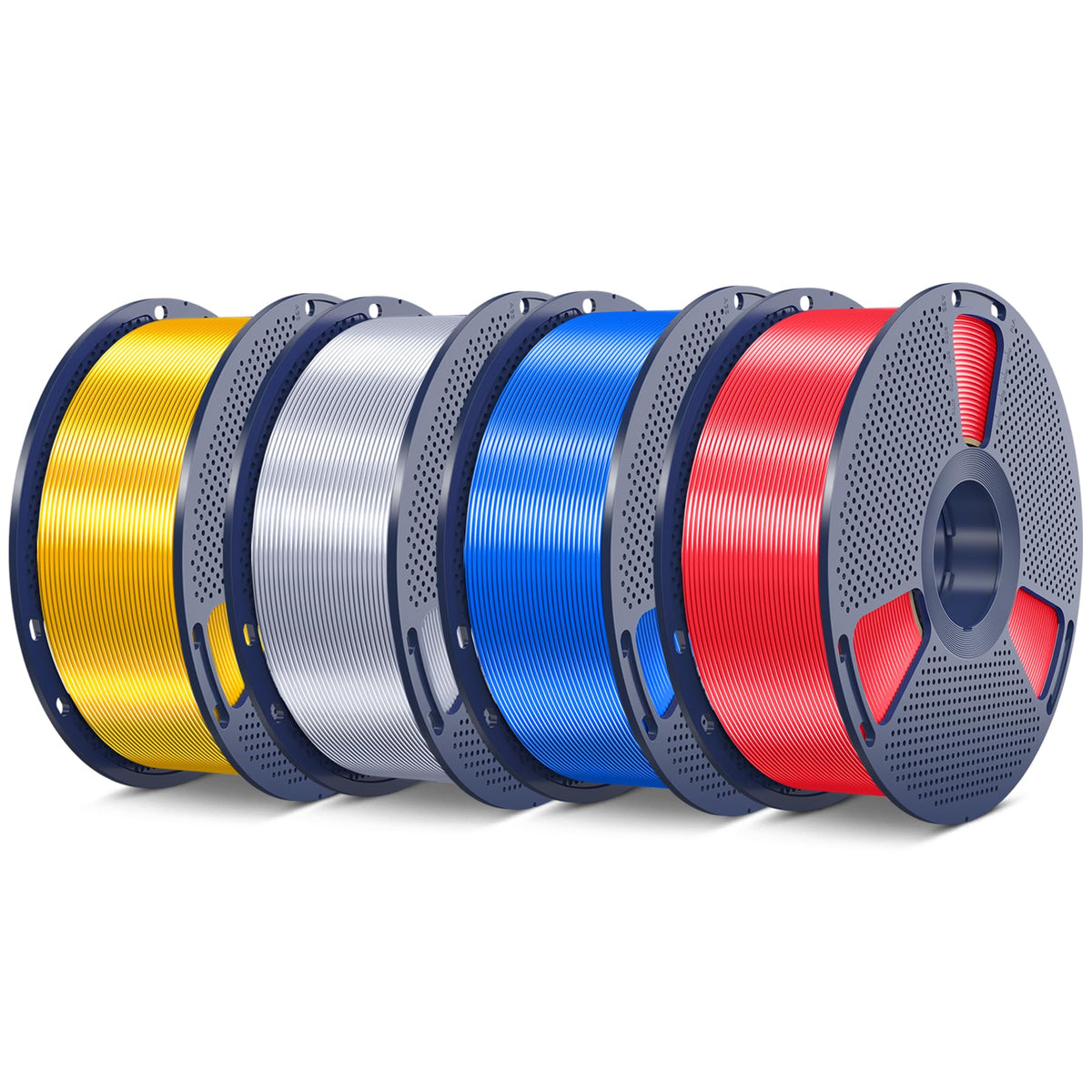 SUNLU 3D Printer Filament Bundle PLA Filament 1.75mm, Individually Vacuum Packed, 0.25kg per Spool, 2kg in Total, 8 Pack, Black+Bone White+Grey+Brown+Red+Blue+Olive Green+Wood