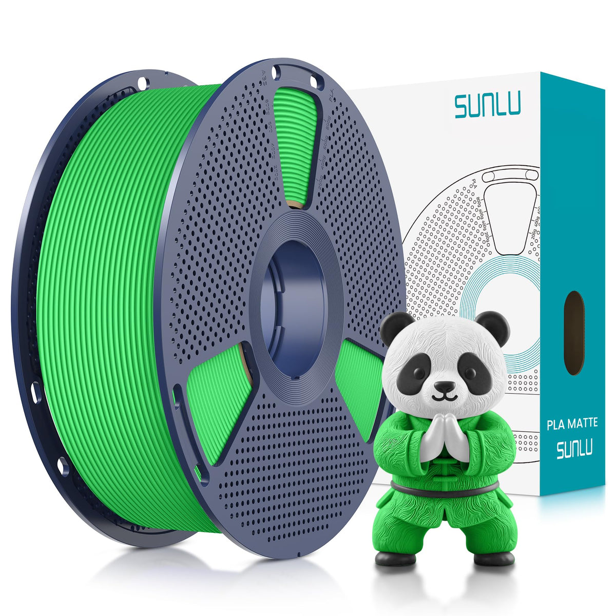 SUNLU 4KG 3D Printer Filament Bundle PLA Matte 1.75mm, Neatly Wound Filament with Matte Finish, Print with 99% FDM 3D Printers, 1kg Spool (2.2lbs), 4 Packs, Black*4