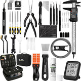 76pcs 3D Printer Tools Kit with Bag, 3D Printer Accessories includes Digital Caliper, Hygrometer, PTFE Tube Kit, Deburring Tool, Scrapers, Nozzle Cleaning, for Bambu Lab, Ender 3, FDM/SLA Printers etc