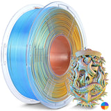 JAYO 3D Printer Filament Bundle, PLA Silk Filament Bundle Multicolor, Shiny Silk PLA Filament 1.75mm, Fast Color Change Rainbow, 250g Spool, 8 Rolls, 2kg in Total
