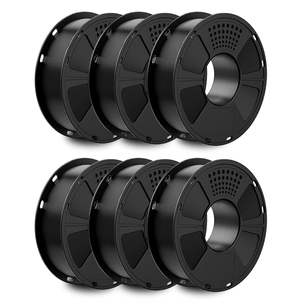 GEEETECH 6KG 3D Printer Filament Bundle - Black PLA Filament 1.75mm ±0.02mm (6 Spools, 1KG Each) - High Precision, Low Warping, 3D Printing Filament Fits Most FDM 3D Printers