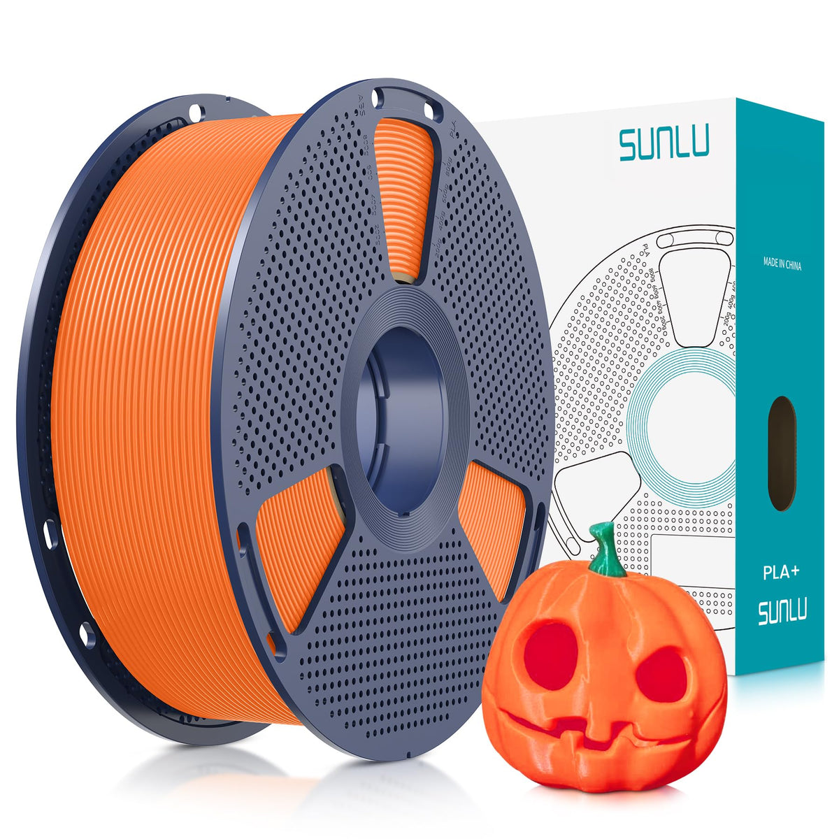 SUNLU 3D Printer Filament Bundle, PLA Plus Filament 10KG 1.75mm, Neatly Wound Filament for Most 3D Printer, 10 Colors, 1kg Spool, Black+White+Grey+Green+Blue+Grassgreen+Bluegrey+Pureyellow+Red+Orange
