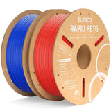 ELEGOO Rapid PETG Filament 1.75mm Bundle 4KG, High Speed 30-600mm/s 3D Printer Filament Accuracy +/- 0.02 mm, 1kg Cardboard Spool(2.2lbs), Fits for Most FDM 3D Printers(Black, White, Blue, Red)