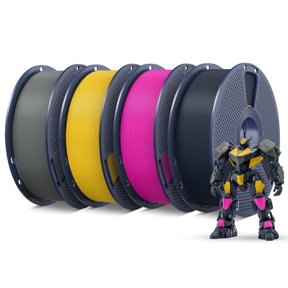 SUNLU PETG Filament 1.75mm 4KG Bundle (4x1kg Black),Good Layer Adhesion,Weather-Resistant & High Impact for Outdoor Parts and Mechanical Gears, Less Stringing, Dimensional Accuracy +/- 0.02mm.