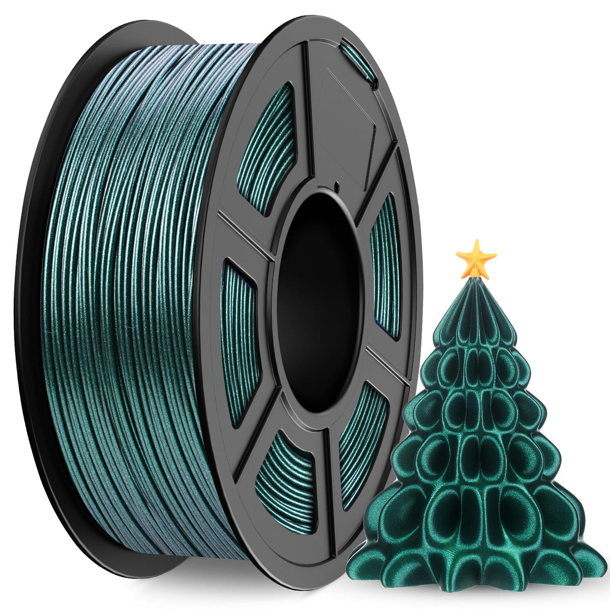 JAYO 3D Printer Filament Bundle, PLA Silk Filament Bundle Multicolor, Shiny Silk PLA Filament 1.75mm, Fast Color Change Rainbow, 250g Spool, 8 Rolls, 2kg in Total