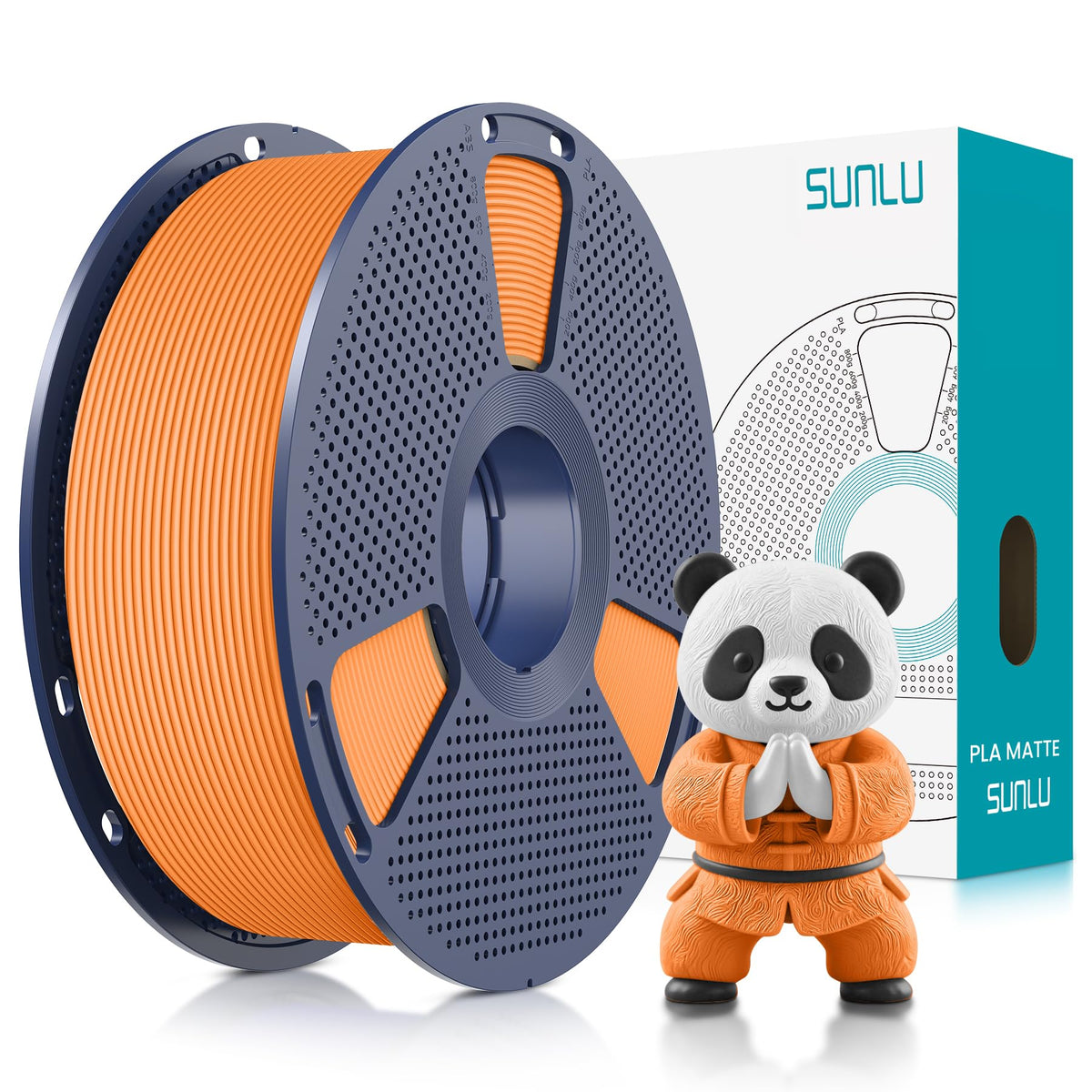 SUNLU 4KG 3D Printer Filament Bundle PLA Matte 1.75mm, Neatly Wound Filament with Matte Finish, Print with 99% FDM 3D Printers, 1kg Spool (2.2lbs), 4 Packs, Black*4