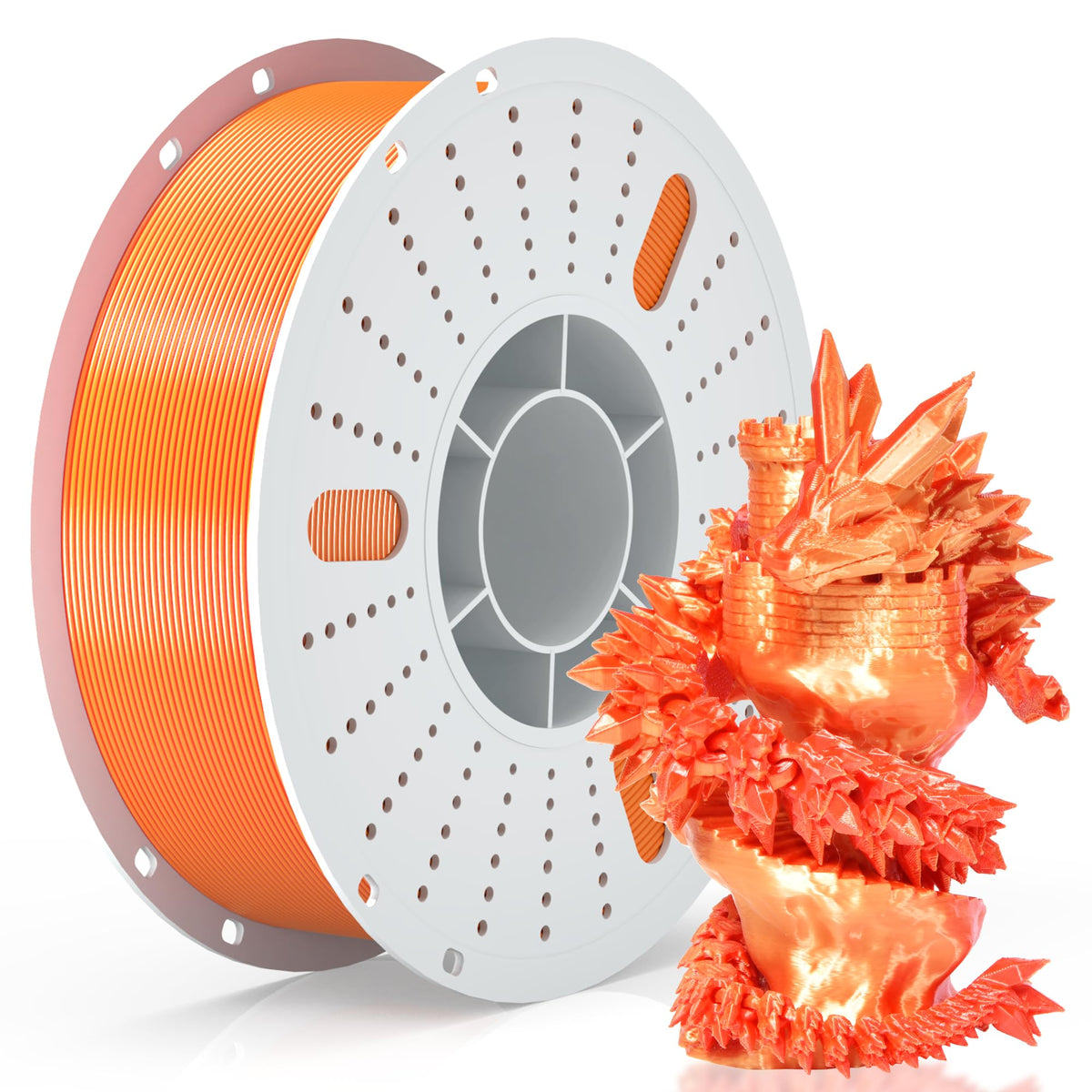 PINBALL Silk Rainbow PLA 3D Printer Filament 1.75mm Shiny Multi-Color Changing Filament 3D Printing PLA Filament Dimensional Accuracy +/- 0.02mm 500g*4 Silk Rainbow
