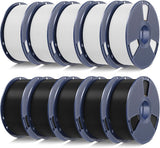 SUNLU 3D Printer Filament 10kg Bundle, Neatly Wound PLA Filament 1.75mm ±0.02mm, Individually Vacuum-Sealed,1kg per Spool, 10 Pack, (5 spools of Black and 5 spools of White)