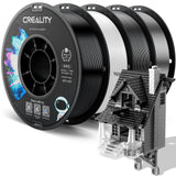 Official Creality PETG 3D Printer Filament 1.75mm 4KG (8.8lbs), High Precision, Strong Toughness, Odorless, Better Flow, Moistureproof 3D Printing CR PETG Filament, Black+White+Grey+Clear