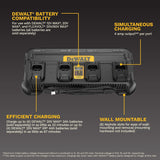DEWALT Battery Charger 12V MAX, 20V MAX, FLEXVOLT 20V/60V MAX, 4 Amp, Fast Charger, Multiport Simultaneous Charging Station (DCB1404)