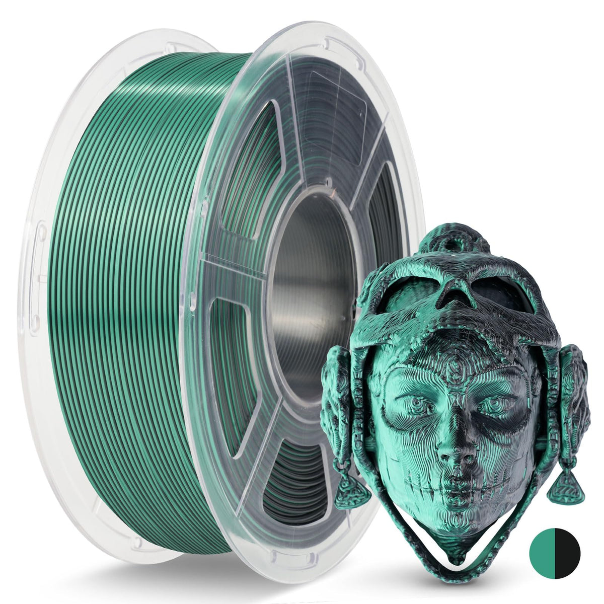 JAYO 3D Printer Filament Bundle, PLA Silk Filament Bundle Multicolor, Shiny Silk PLA Filament 1.75mm, Fast Color Change Rainbow, 250g Spool, 8 Rolls, 2kg in Total