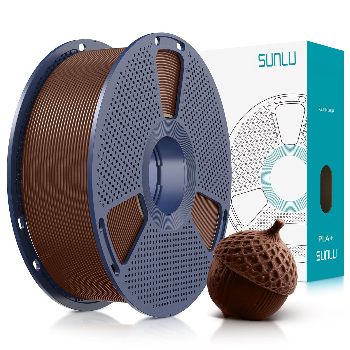 SUNLU 3D Printer Filament Bundle, PLA Plus Filament 10KG 1.75mm, Neatly Wound Filament for Most 3D Printer, 10 Colors, 1kg Spool, Black+White+Grey+Green+Blue+Grassgreen+Bluegrey+Pureyellow+Red+Orange