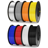 ELEGOO Rapid PETG Filament 1.75mm Bundle 4KG, High Speed 30-600mm/s 3D Printer Filament Accuracy +/- 0.02 mm, 1kg Cardboard Spool(2.2lbs), Fits for Most FDM 3D Printers(Black, White, Blue, Red)