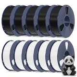 SUNLU 3D Printer Filament Bundle, PLA Plus Filament 10KG 1.75mm, Neatly Wound Filament for Most 3D Printer, 10 Colors, 1kg Spool, Black+White+Grey+Green+Blue+Grassgreen+Bluegrey+Pureyellow+Red+Orange