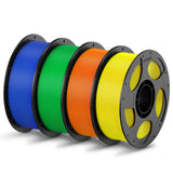ANYCUBIC PLA Filament 1.75mm Bundle, 3D Printing PLA Filament 1.75mm Dimensional Accuracy +/- 0.02mm, 1KG Reusable Spool (2.2 lbs), 4KG Black + White + Blue + Red