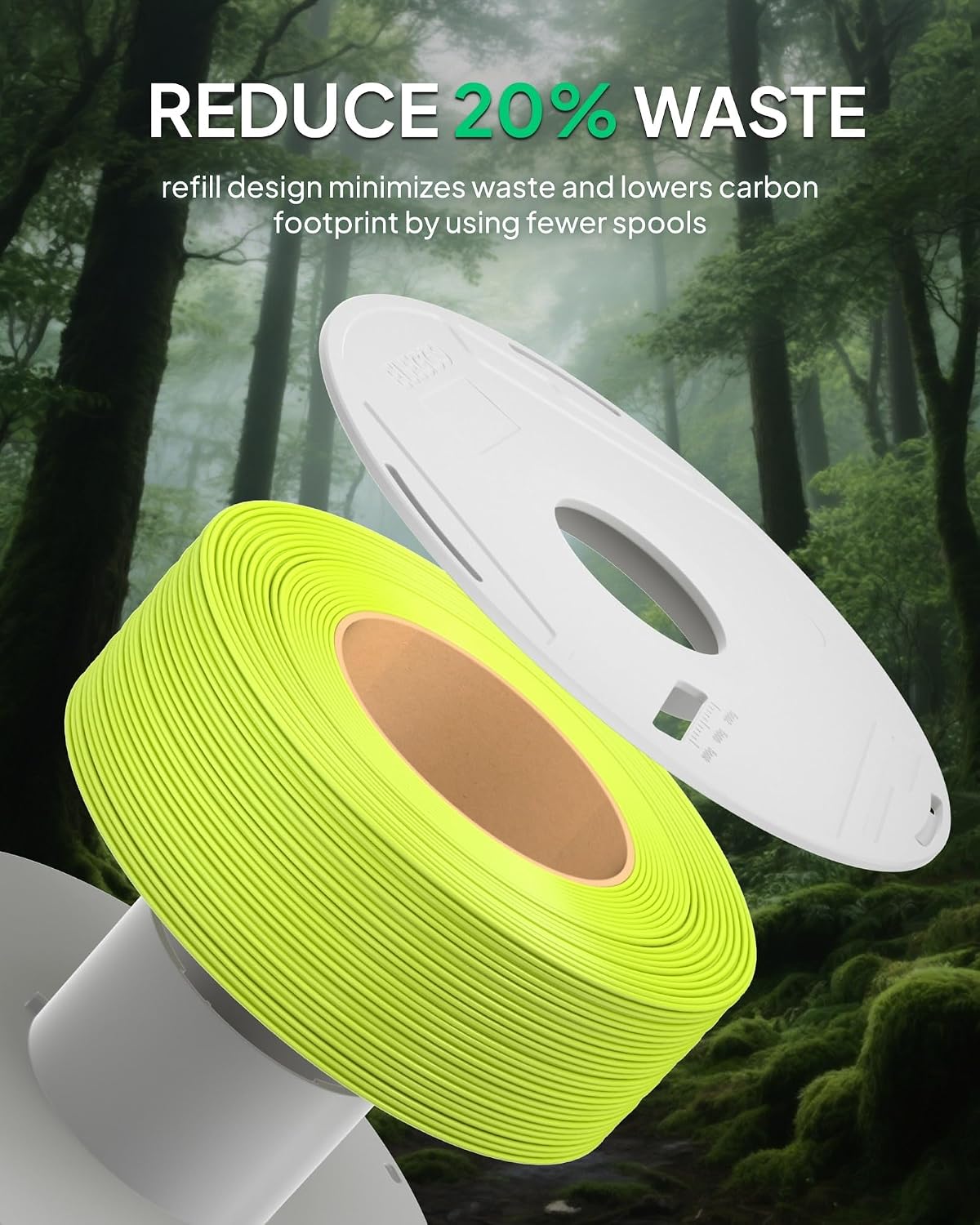 ELEGOO PLA Basic Refill Filament 1.75mm Bundle 4KG, 3D Printer Filament No Spool for Reusable Spool Refilling Dimensional Accuracy +/- 0.02mm, 4pcs 1kg Spool(2.2lbs) Black, White, Red, Cobalt Blue