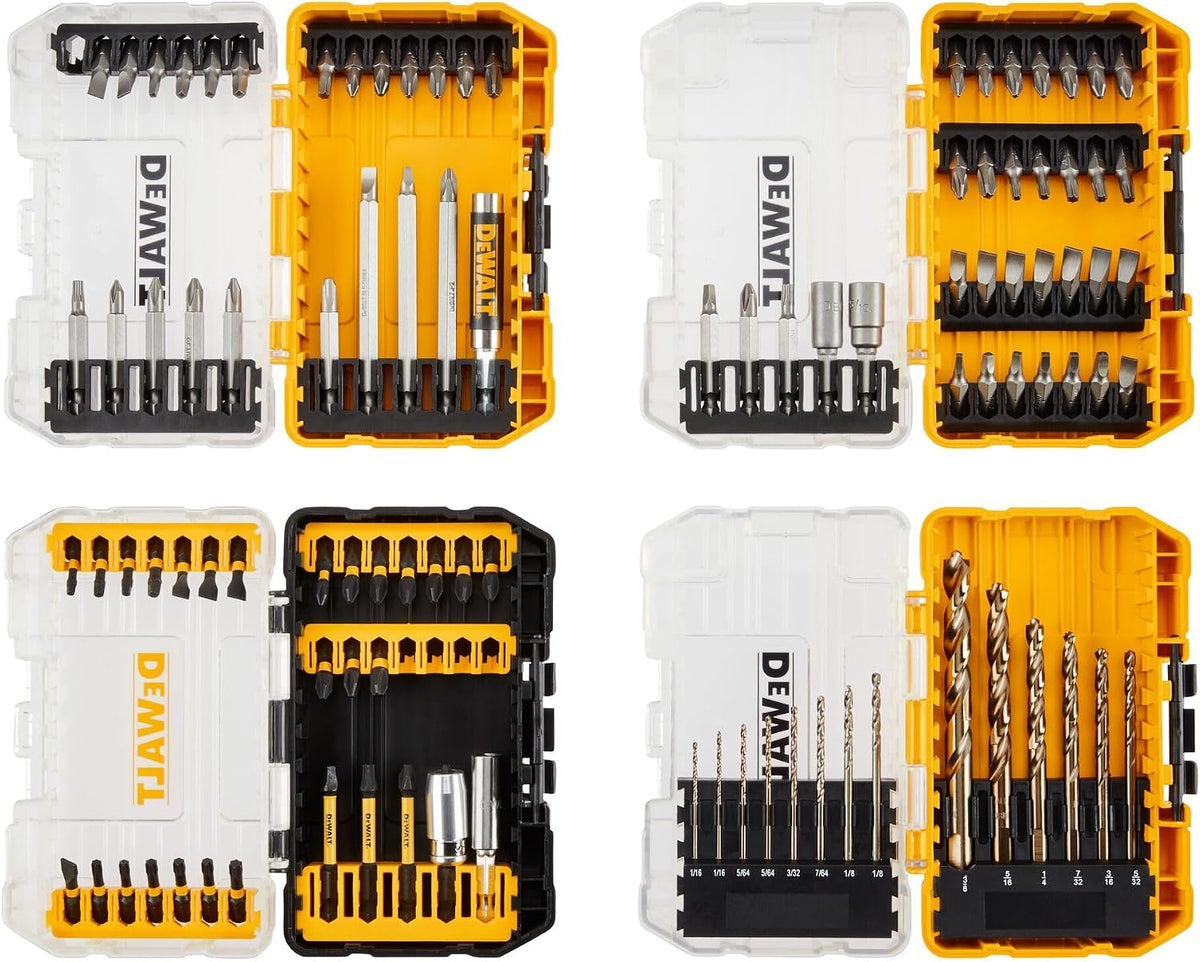 DEWALT Screwdriver Bit Set, 100 Pc Impact Driver Bit Set with Drill Bits, Magnetic Holder and Nut Drivers, FlexTorq Impact Ready, ToughCase Included (DWA2FTS100)