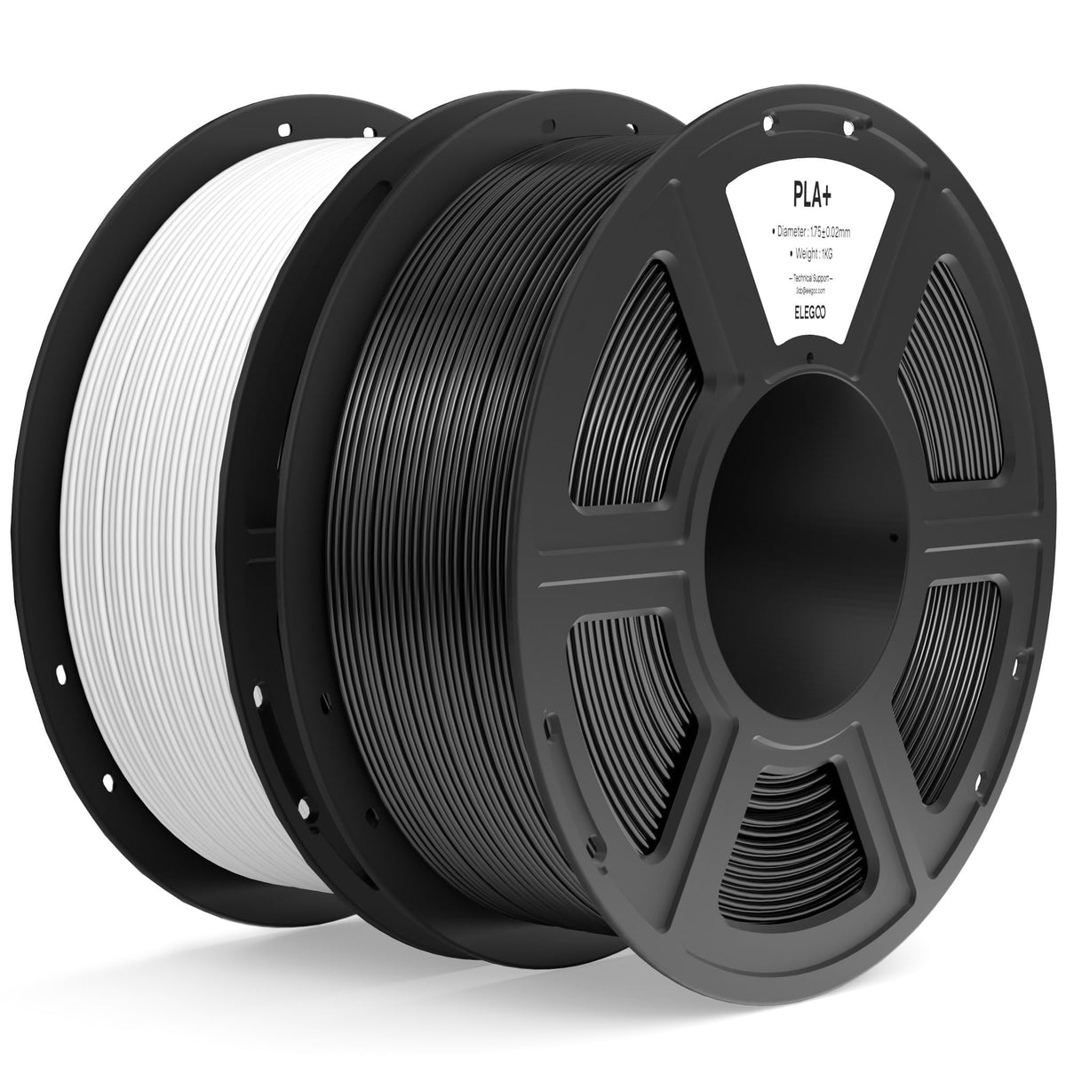 ELEGOO PLA+ Filament 1.75mm Black 3KG, High Toughness PLA Plus 3D Printer Filament Dimensional Accuracy +/- 0.02mm, 3kg Large Spool(6.6lbs) Fits for Most FDM 3D Printers