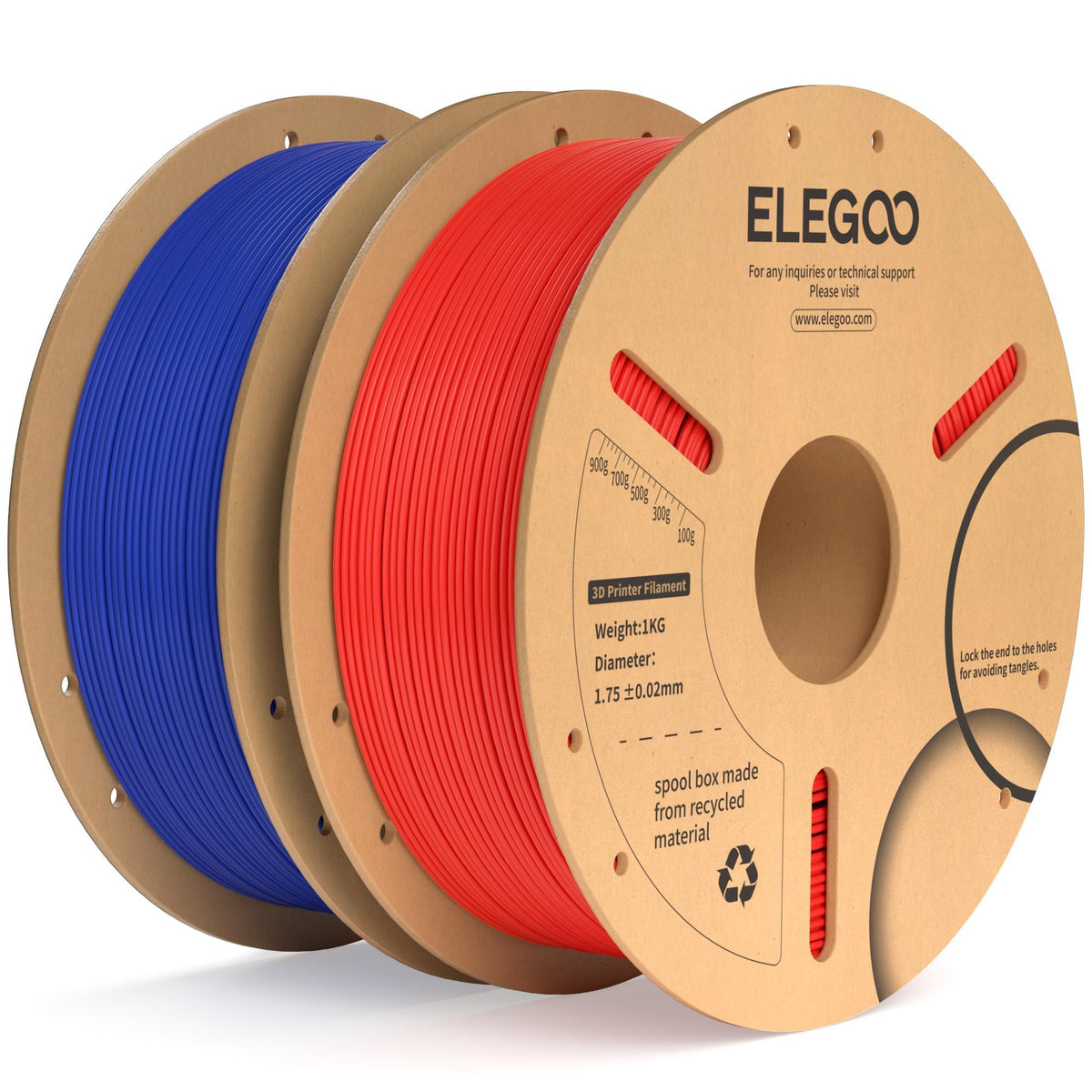 ELEGOO 250g PLA Plus Filament Bundle 1.75mm, 8 Colors 3D Printer Filaments Dimensional Accuracy +/- 0.02mm, 8 Pack 250g Spool, Black/White/Red/Dark Blue/Orange/Yellow/Sky Blue/Sea Green