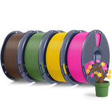 SUNLU PLA+2.0 3D Printer Filament Bundle, 4KG Upgrade PLA+ Filament 1.75mm, Tougher and Stronger, Dimensional Accuracy +/-0.02mm, 1KG per Spool, 4 Packs, 4KG Total, Black+White+Klein Blue+Red