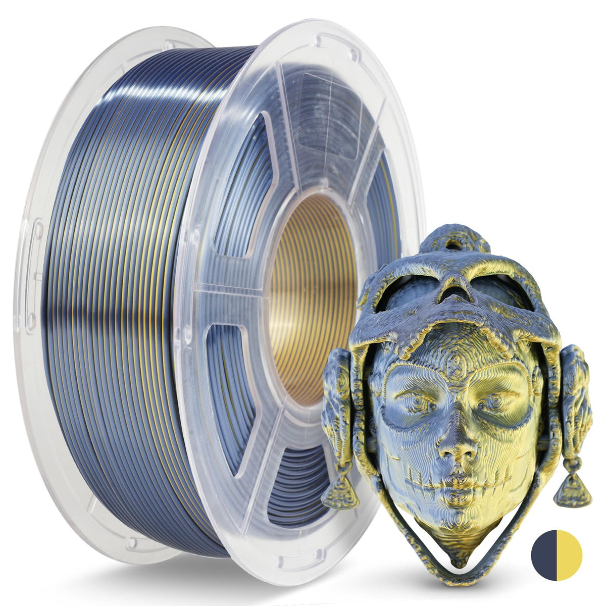 JAYO 3D Printer Filament Bundle, PLA Silk Filament Bundle Multicolor, Shiny Silk PLA Filament 1.75mm, Fast Color Change Rainbow, 250g Spool, 8 Rolls, 2kg in Total