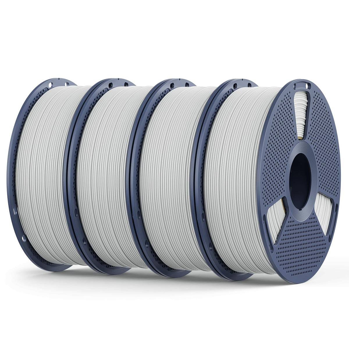 Matte PLA Filament 1.75mm, 4kg(8.8lbs) SUNLU 3D Printer Filament, Matte Surface Texture, No Clogging, Less Brittle, Black+White+Klein Blue+Olive Green