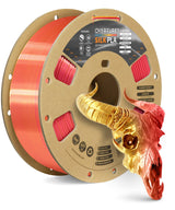 OVERTURE Silk PLA Filament Bundle, Clog-Free Shiny, Metallic Shine 3D Printer Filament, 1kg Spool * 4 Rolls(Silk Gold+Silk Silver+Silk Coppe+Silk Blue-Silver)