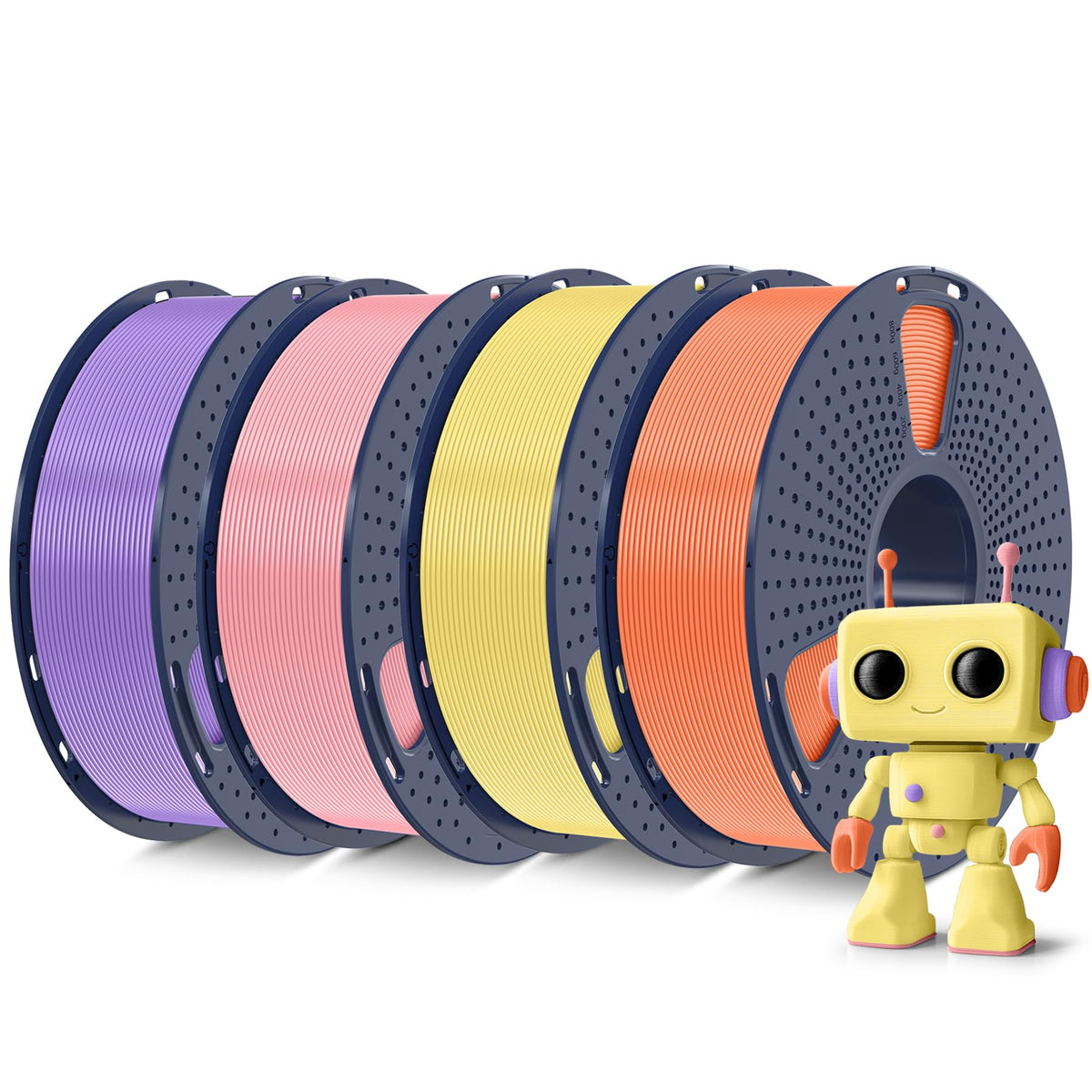 SUNLU 250G PLA Meta Filament Bundle, Fast Printing Meta PLA 3D Printer Filament 1.75mm, 250G, Total 8 Rolls Black+White+Grey+Sky Blue+Mint Green+Cherry Red+Sakura Pink+Lemon Yellow