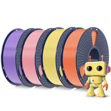 SUNLU 250G PLA Meta Filament Bundle, Fast Printing Meta PLA 3D Printer Filament 1.75mm, 250G, Total 8 Rolls Black+White+Grey+Sky Blue+Mint Green+Cherry Red+Sakura Pink+Lemon Yellow
