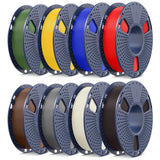 SUNLU PLA Filament 1.75mm Bundle, 3D Printer Filament Bundle 250g, 8 Rolls, 2kg Total, Black+White+Grey+Transparent+Red+Klein Blue+Sunny Orange+Green