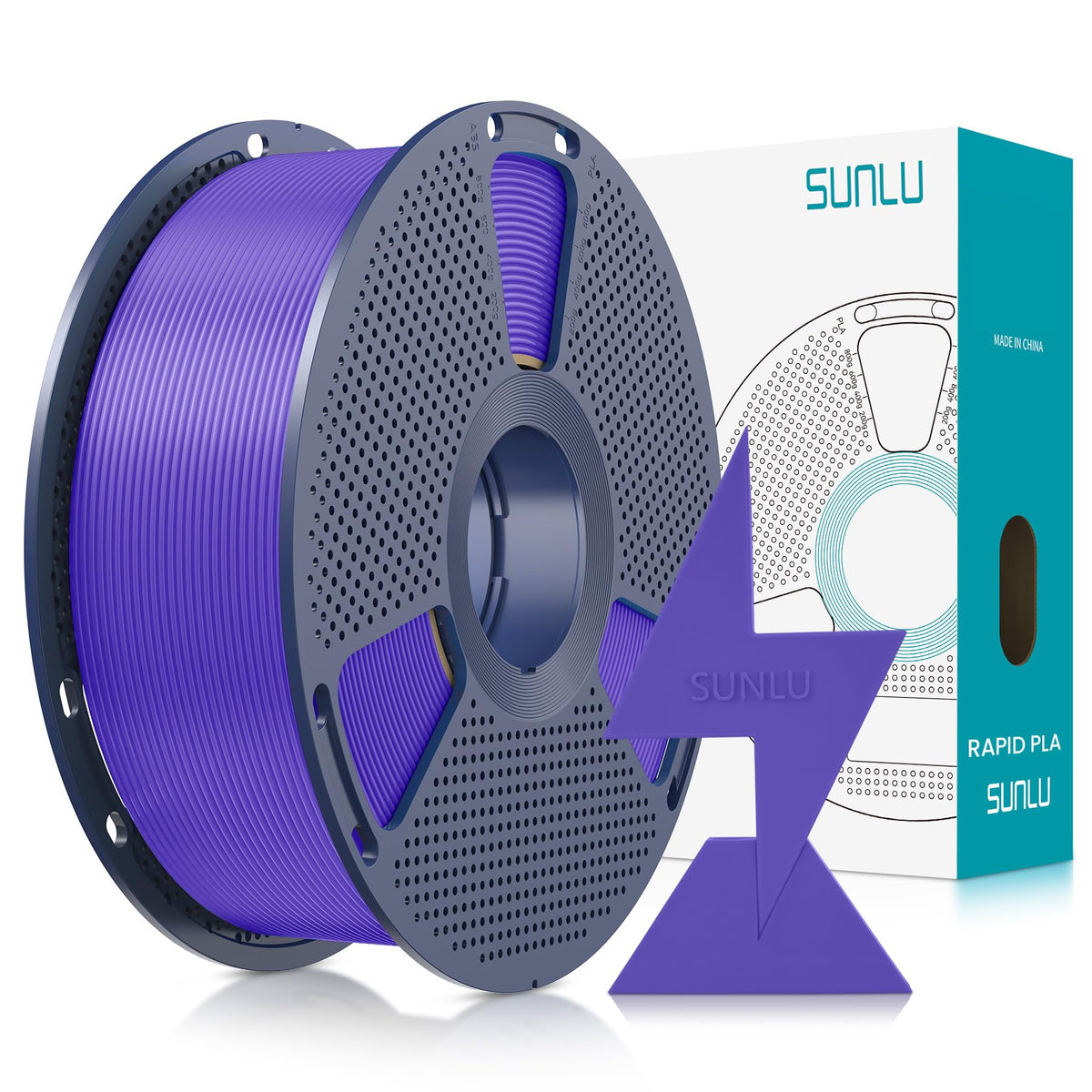 SUNLU High Speed PLA Filament Mini Pack, 30mm/s - 600mm/s Print Range, High Flow Speedy 3D Printer PLA Filament Bundle, 250g/Spool, Black+White+Green+Blue+Red+Orange+Yellow+Pink