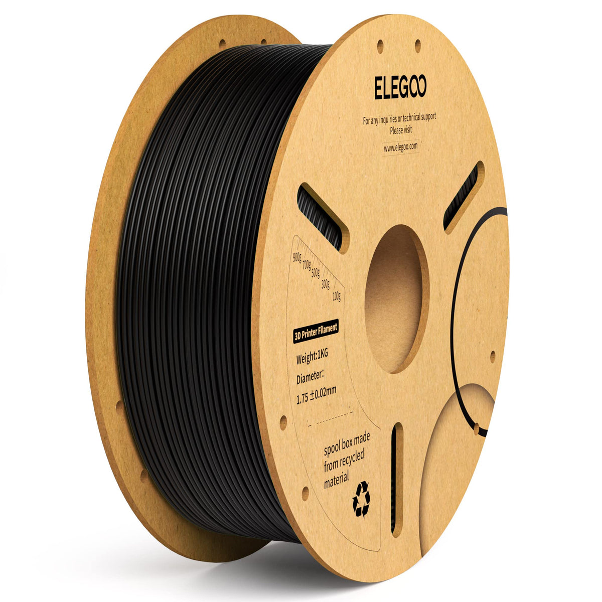 ELEGOO 250g PLA Plus Filament Bundle 1.75mm, 8 Colors 3D Printer Filaments Dimensional Accuracy +/- 0.02mm, 8 Pack 250g Spool, Black/White/Red/Dark Blue/Orange/Yellow/Sky Blue/Sea Green