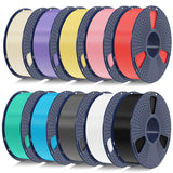 SUNLU 250G PLA Meta Filament Bundle, Fast Printing Meta PLA 3D Printer Filament 1.75mm, 250G, Total 8 Rolls Black+White+Grey+Sky Blue+Mint Green+Cherry Red+Sakura Pink+Lemon Yellow