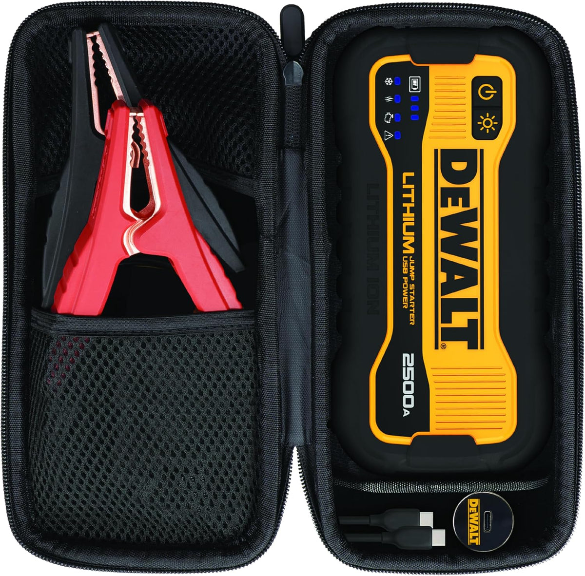DeWalt DXAELJ25C 2500 Peak Amp Lithium Jump Starter with USB Power Bank and Carrying Case