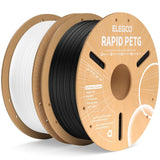 ELEGOO Rapid PETG Filament 1.75mm Bundle 4KG, High Speed 30-600mm/s 3D Printer Filament Accuracy +/- 0.02 mm, 1kg Cardboard Spool(2.2lbs), Fits for Most FDM 3D Printers(Black, White, Blue, Red)