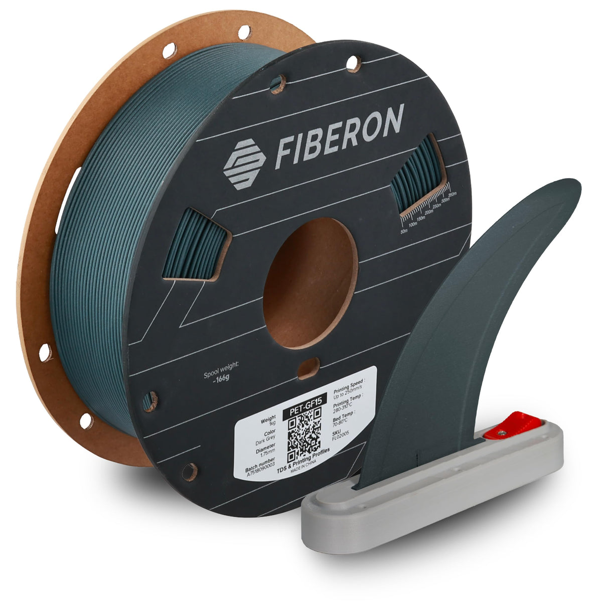 Polymaker Fiberon PA6-CF20 Carbon Fiber Nylon Filament 1.75mm Black 0.5kg, Fiberon PA6-CF20 Nylon Warp Free 1.75mm 3D Printing Filament