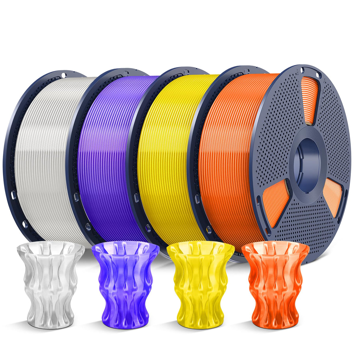 SUNLU 3D Printer Filament 10kg Bundle, Neatly Wound PLA Filament 1.75mm ±0.02mm, Individually Vacuum-Sealed,1kg per Spool, 10 Pack, (5 spools of Black and 5 spools of White)