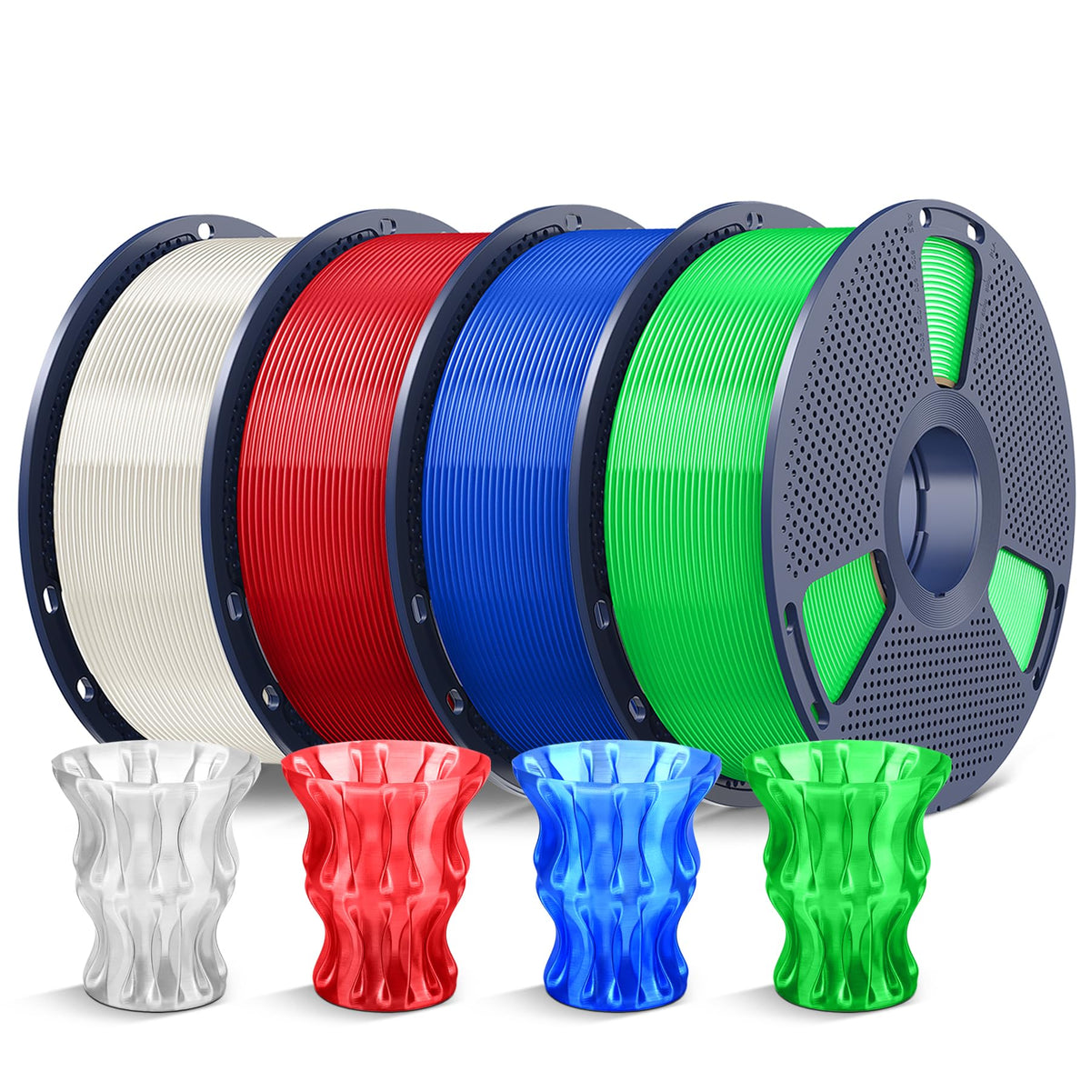SUNLU 3D Printer Filament 10kg Bundle, Neatly Wound PLA Filament 1.75mm ±0.02mm, Individually Vacuum-Sealed,1kg per Spool, 10 Pack, (5 spools of Black and 5 spools of White)