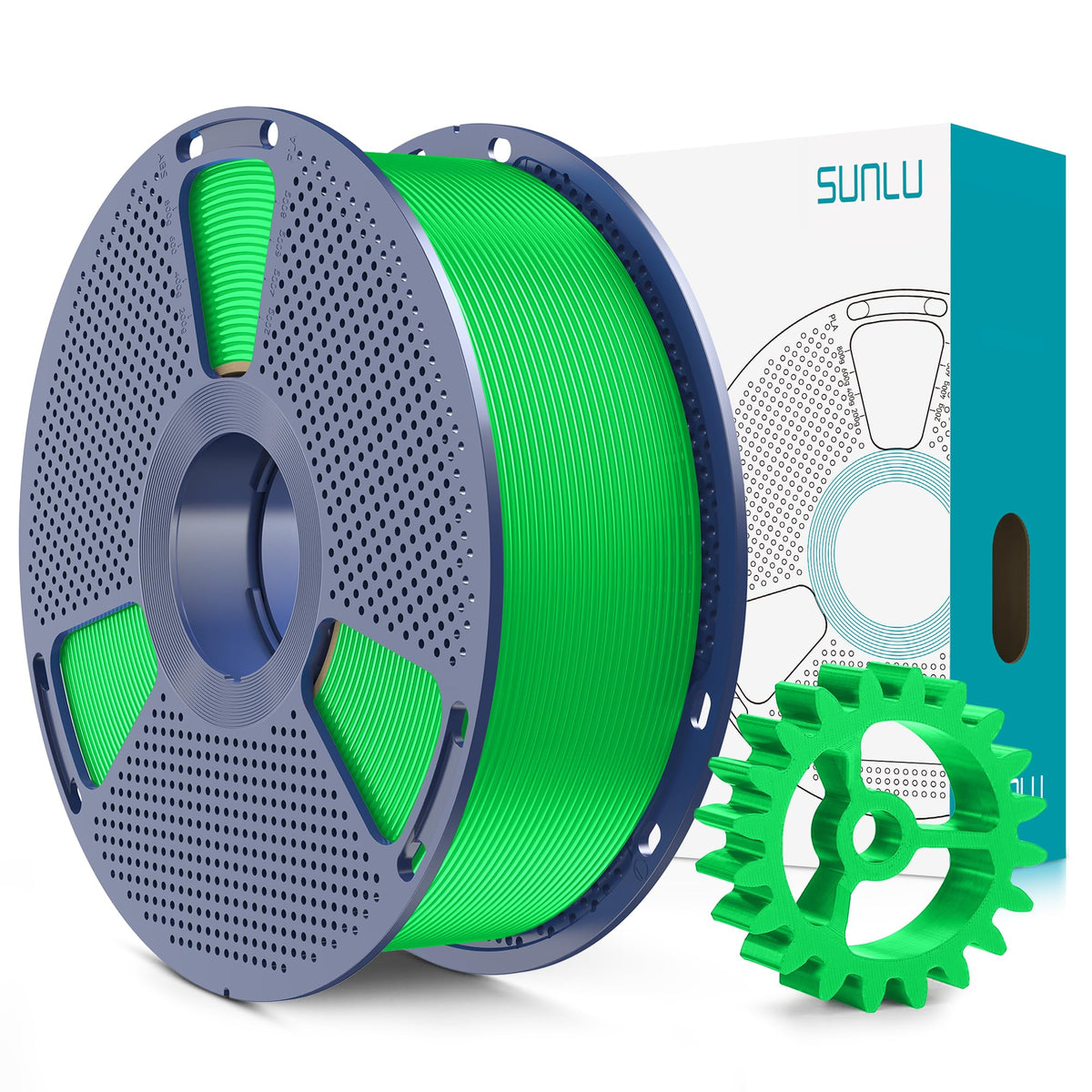 SUNLU PLA+2.0 3D Printer Filament Bundle, 4KG Upgrade PLA+ Filament 1.75mm, Tougher and Stronger, Dimensional Accuracy +/-0.02mm, 1KG per Spool, 4 Packs, 4KG Total, Black