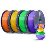 SUNLU 3D Printer Filament Bundle, PLA Plus Filament 10KG 1.75mm, Neatly Wound Filament for Most 3D Printer, 10 Colors, 1kg Spool, Black+White+Grey+Green+Blue+Grassgreen+Bluegrey+Pureyellow+Red+Orange