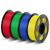 ANYCUBIC PLA Filament 1.75mm Bundle, 3D Printing PLA Filament 1.75mm Dimensional Accuracy +/- 0.02mm, 1KG Reusable Spool (2.2 lbs), 4KG Black + White + Blue + Red