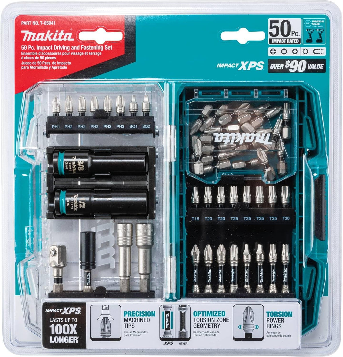 Makita T-05941 Impact XPS® 50 Pc. Impact Driving and Fastening Bit Set