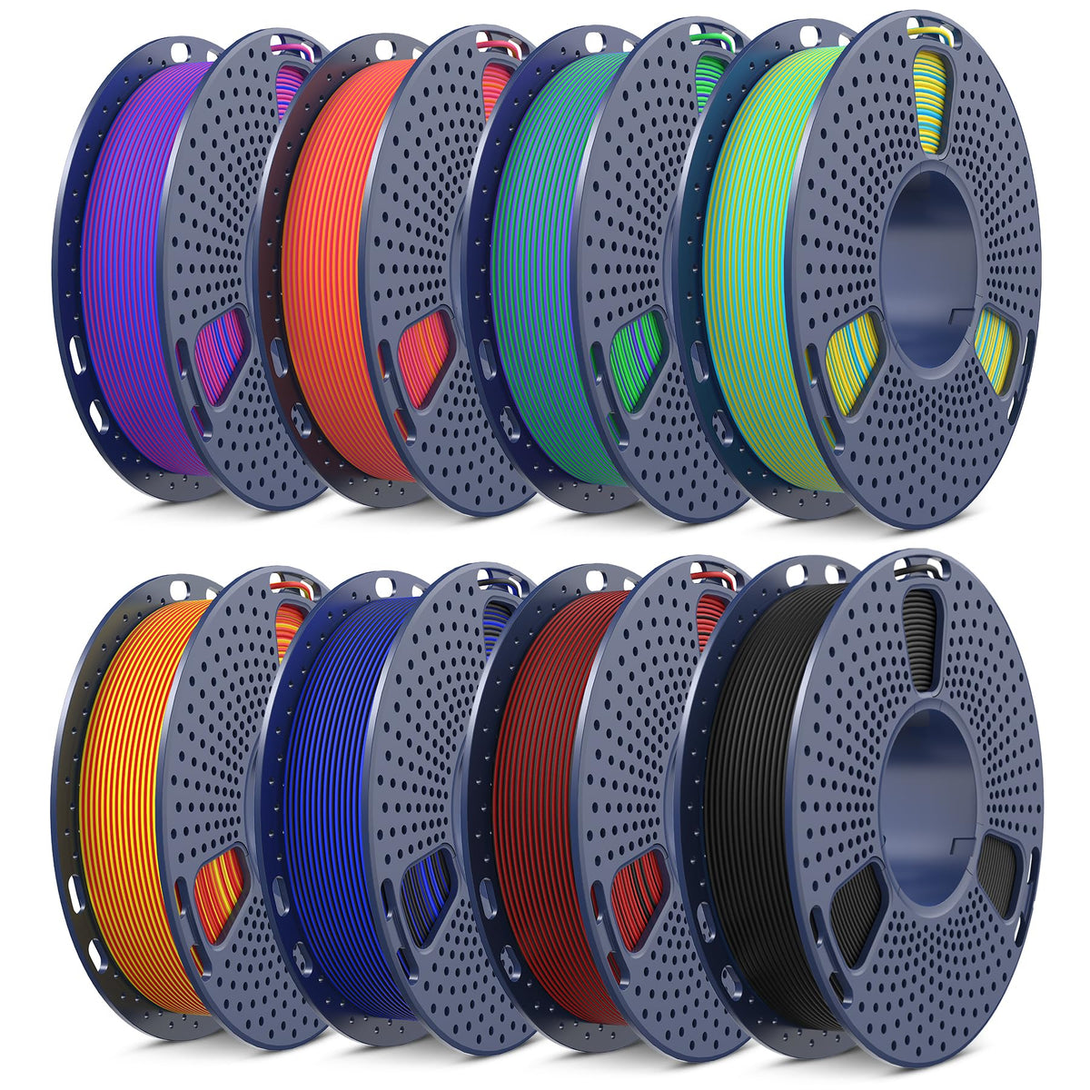SUNLU 4KG 3D Printer Filament Bundle PLA Matte 1.75mm, Neatly Wound Filament with Matte Finish, Print with 99% FDM 3D Printers, 1kg Spool (2.2lbs), 4 Packs, Black*4