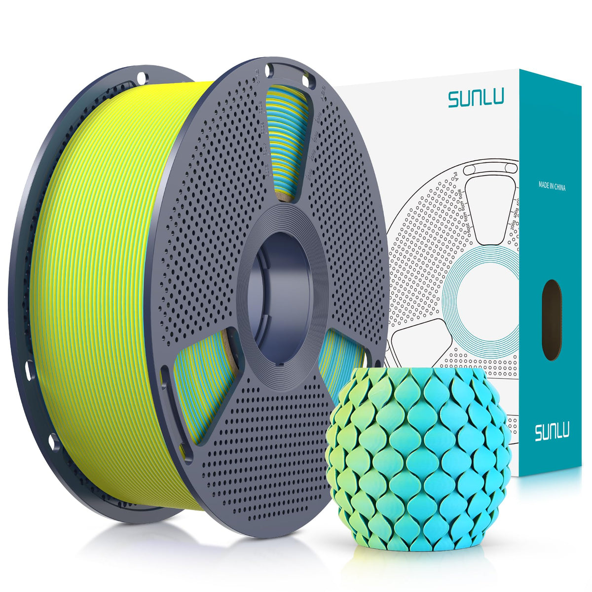SUNLU 4KG 3D Printer Filament Bundle PLA Matte 1.75mm, Neatly Wound Filament with Matte Finish, Print with 99% FDM 3D Printers, 1kg Spool (2.2lbs), 4 Packs, Black*4