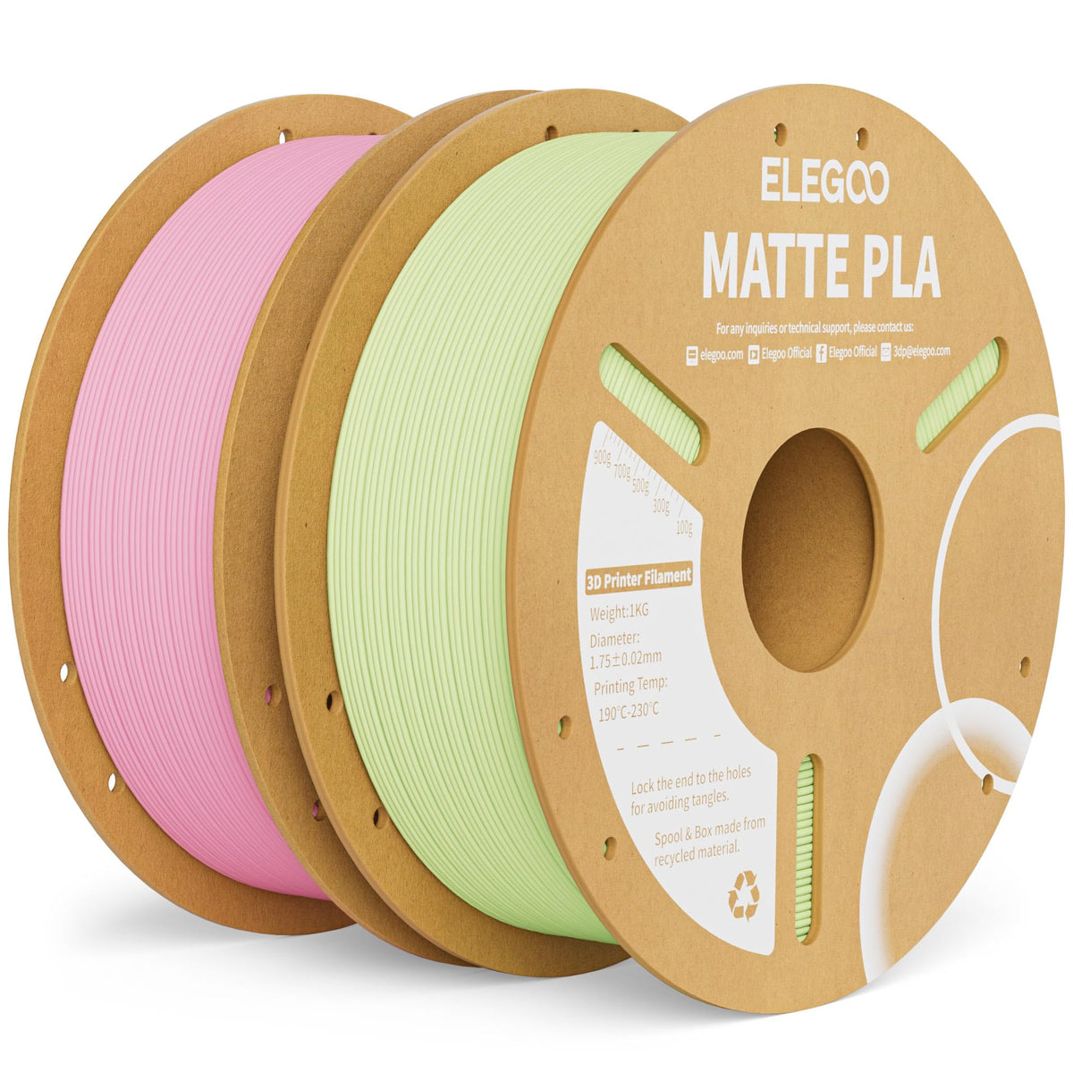ELEGOO Matte PLA 3D Printer Filament Bundle 1.75mm, 8 Colors 250g Spool Dimensional Accuracy +/- 0.02mm, 8 Pack Multicolors Fits for Most FDM 3D Printers
